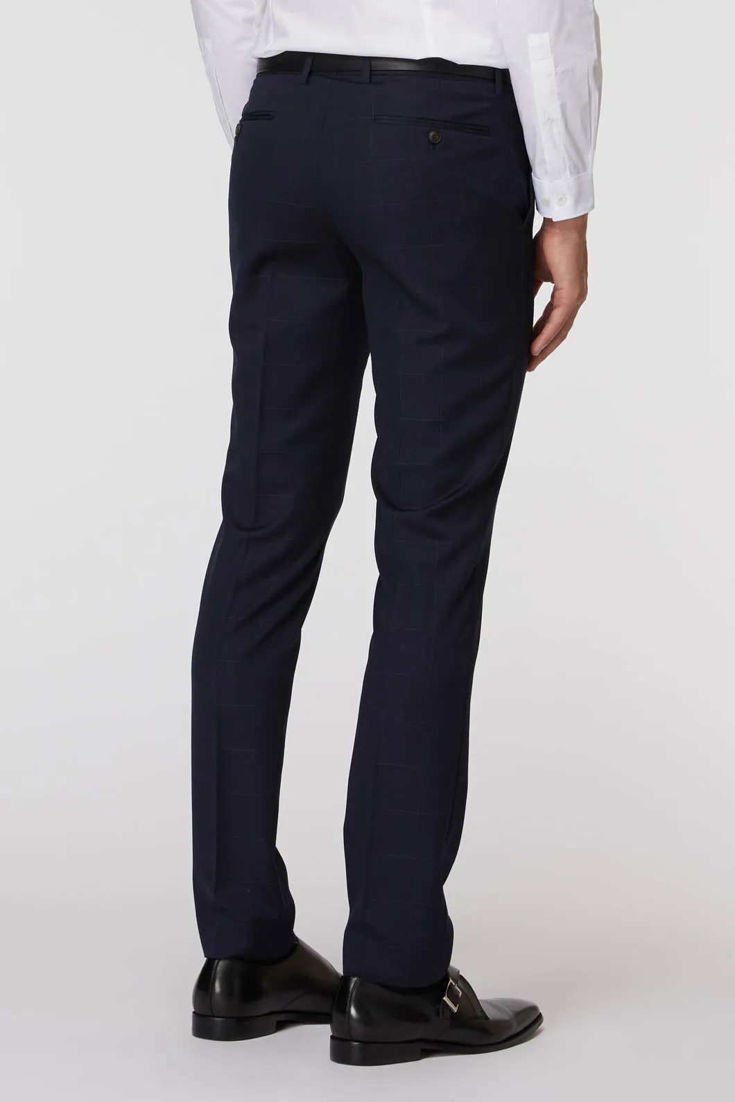 Navy Windowpane Suit Pant