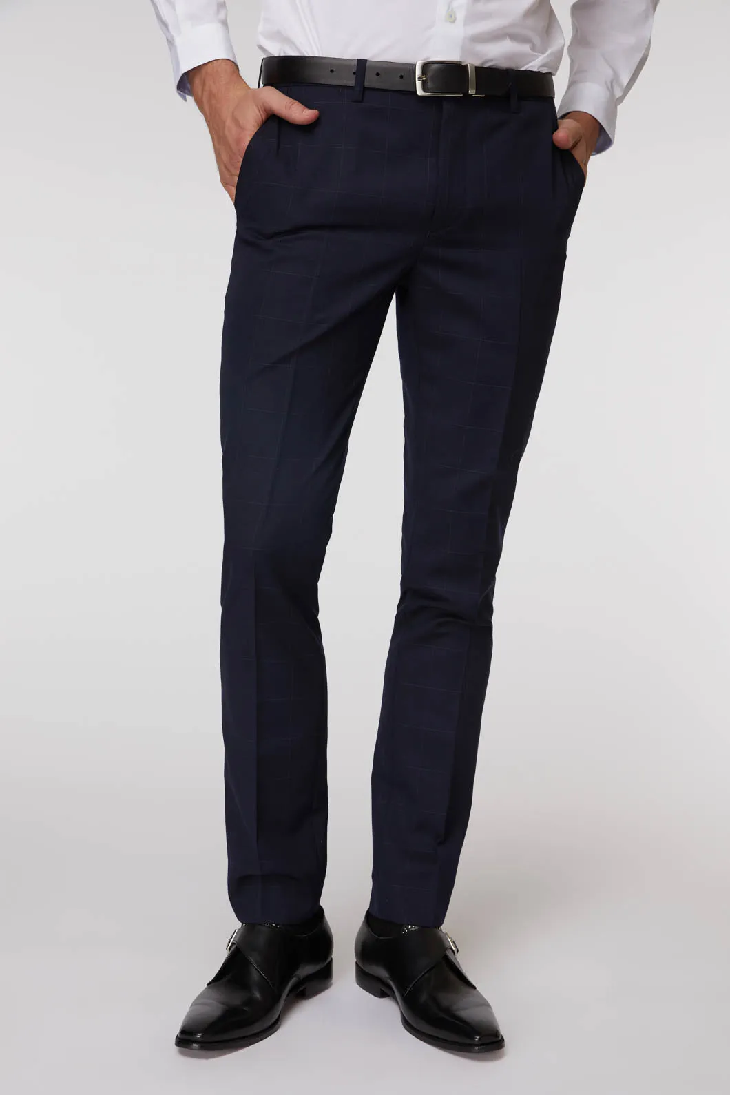 Navy Windowpane Suit Pant