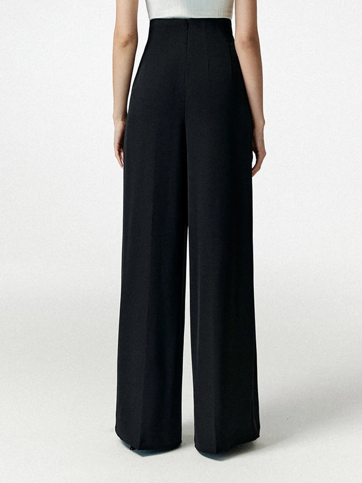 Notch Wide Graceful Leg Dress Pants