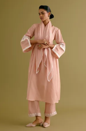 Onion Pink Cotton Silk Blend Dori Embroidered Kurta Set