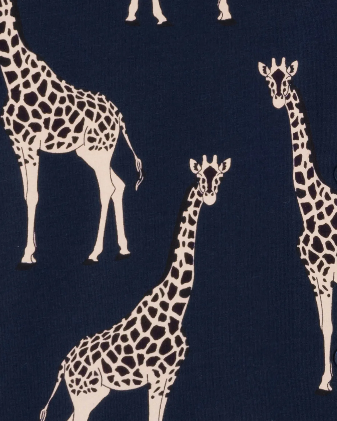 Organic Cotton Giraffe Print Long Pyjama Set - Navy