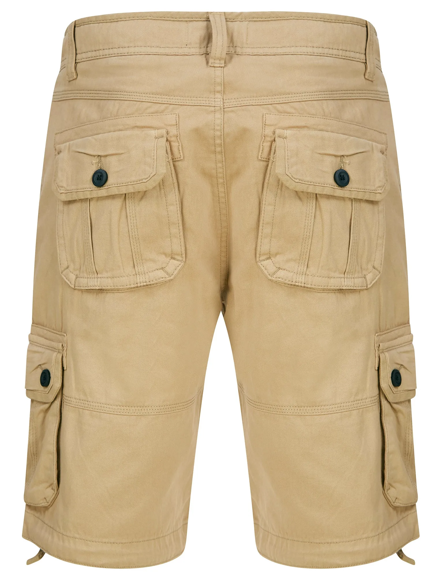 Pentire Cotton Twill Cargo Shorts in Stone - Tokyo Laundry