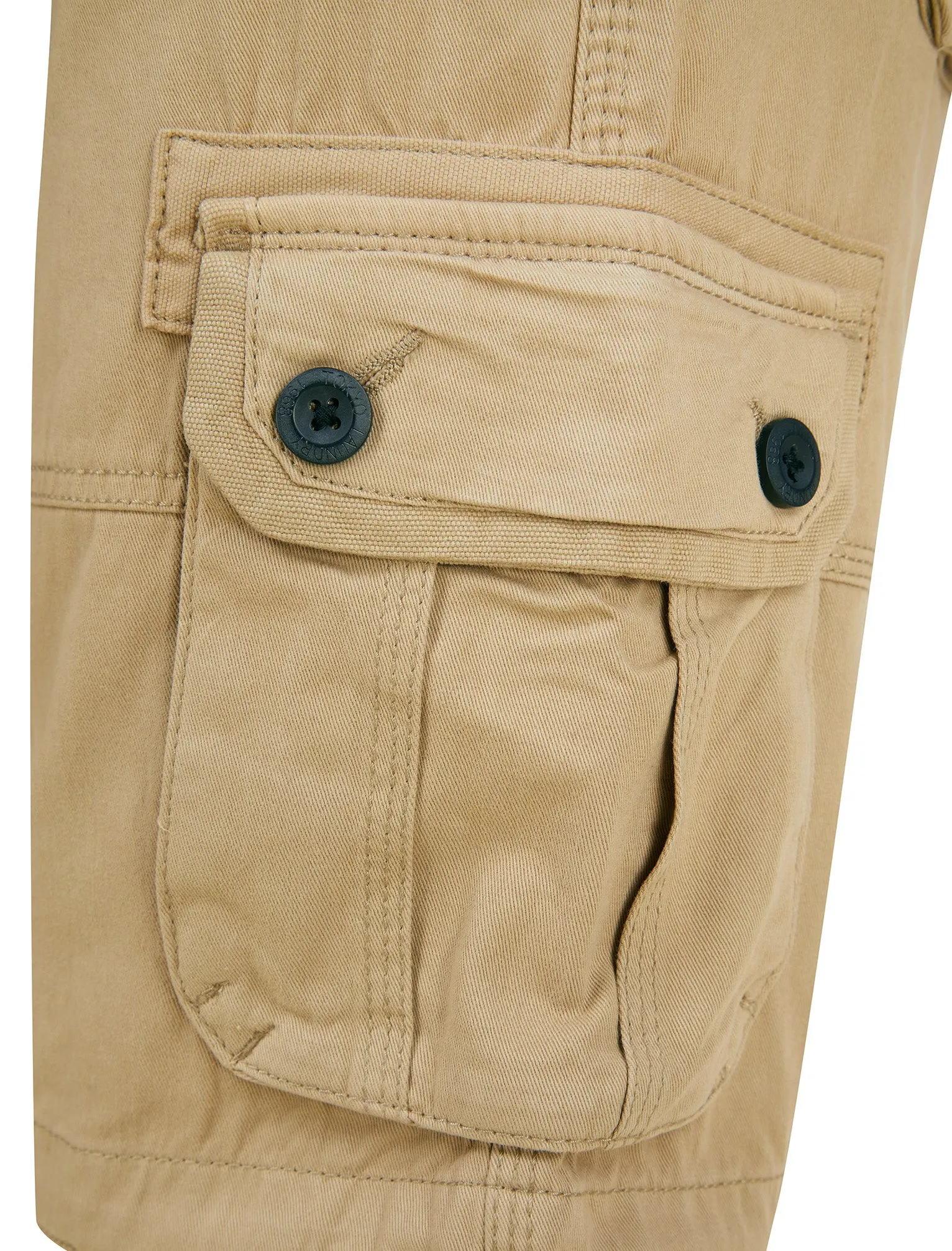 Pentire Cotton Twill Cargo Shorts in Stone - Tokyo Laundry