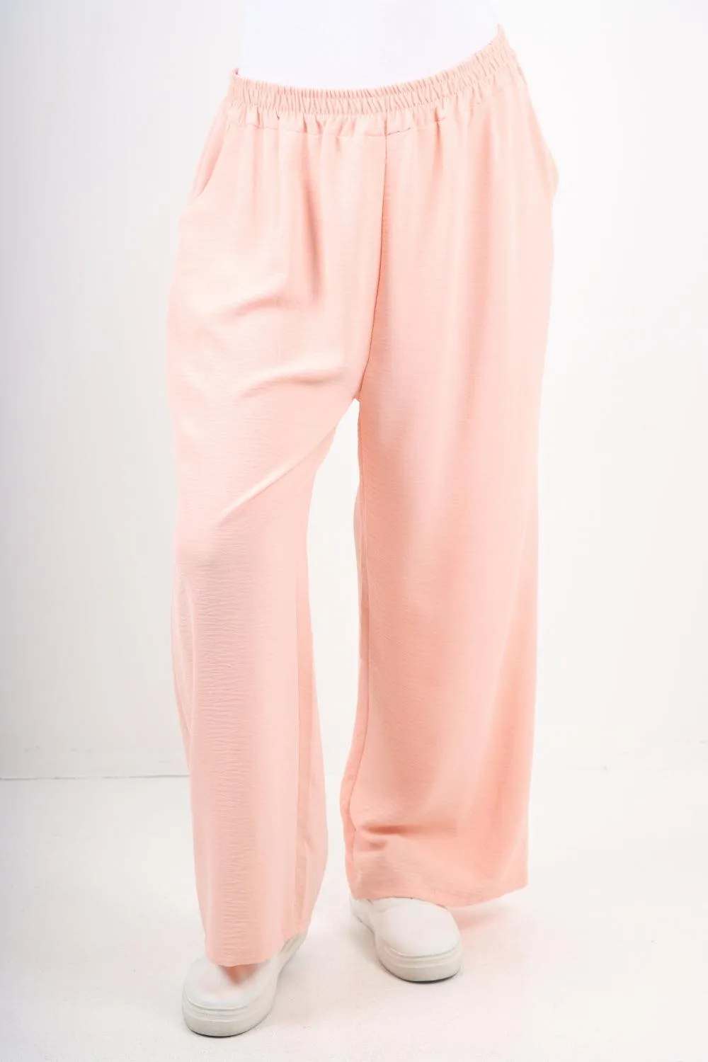 Plain Elasticated Waist Cotton Trousers