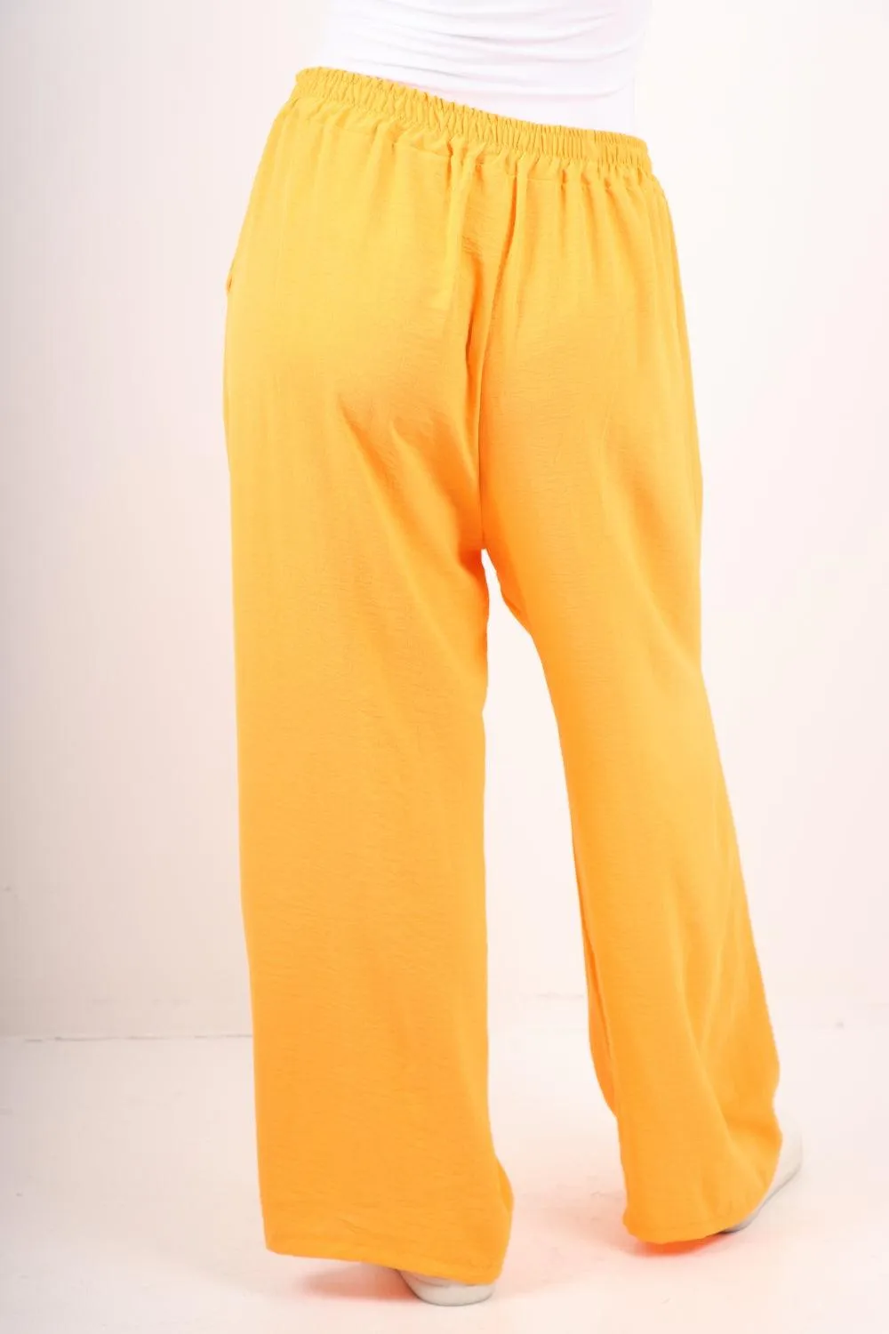 Plain Elasticated Waist Cotton Trousers