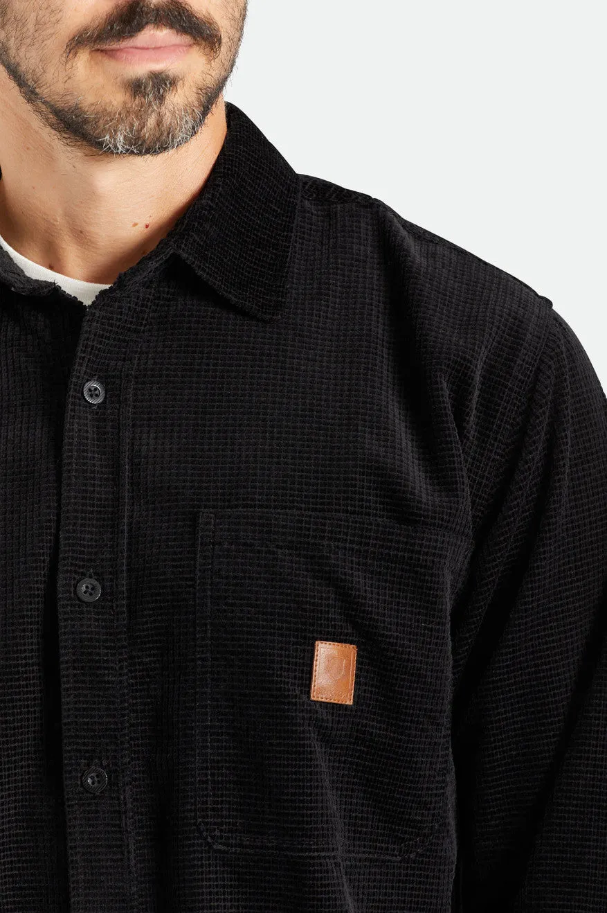 Porter L/S Waffle Corduroy - Black