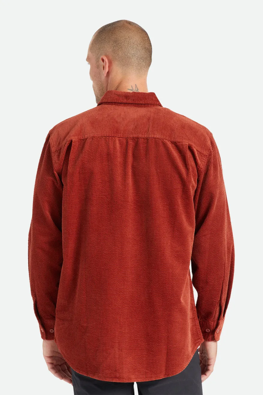 Porter L/S Waffle Corduroy - Burnt Henna