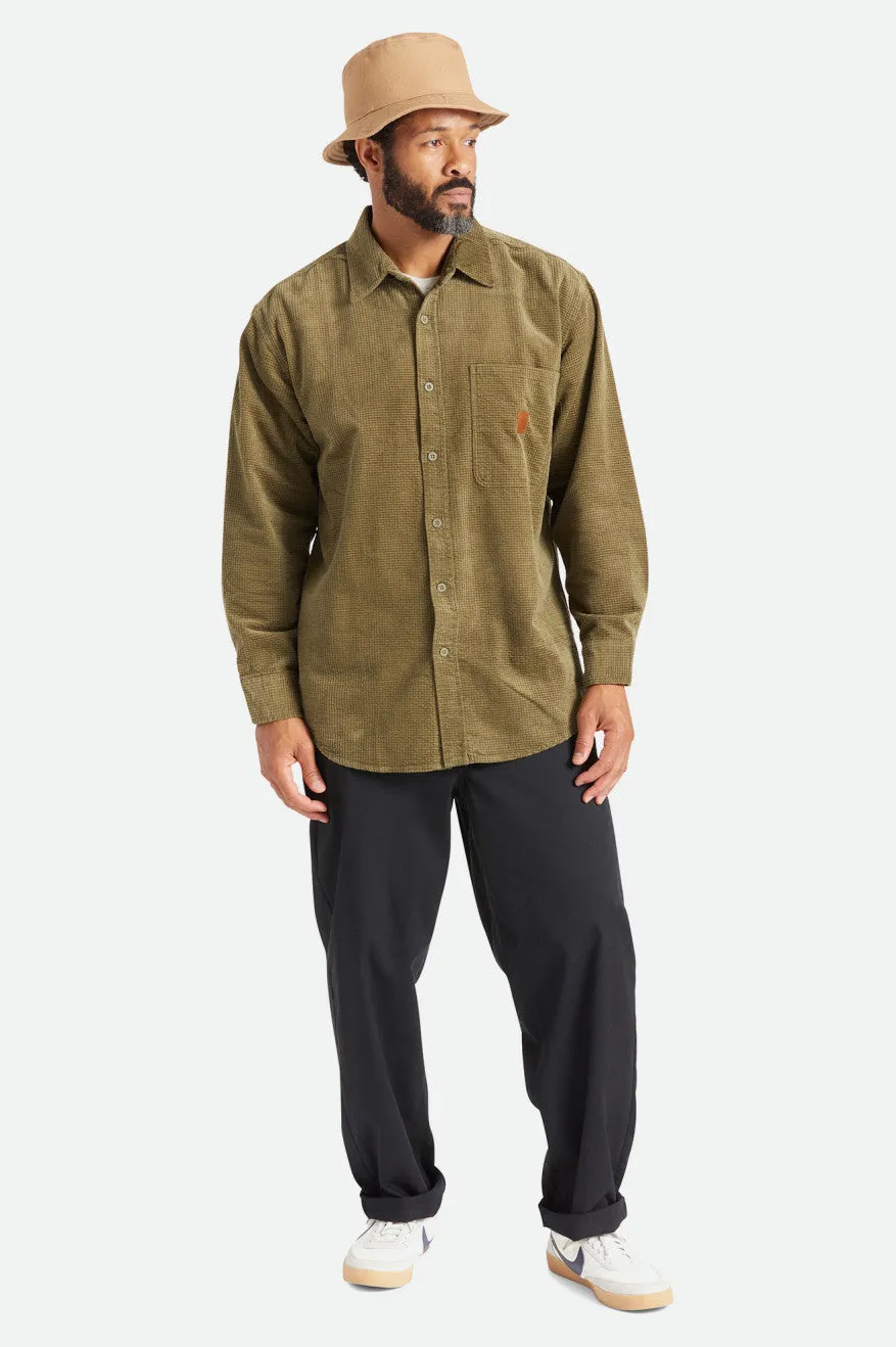 Porter L/S Waffle Corduroy - Military Olive