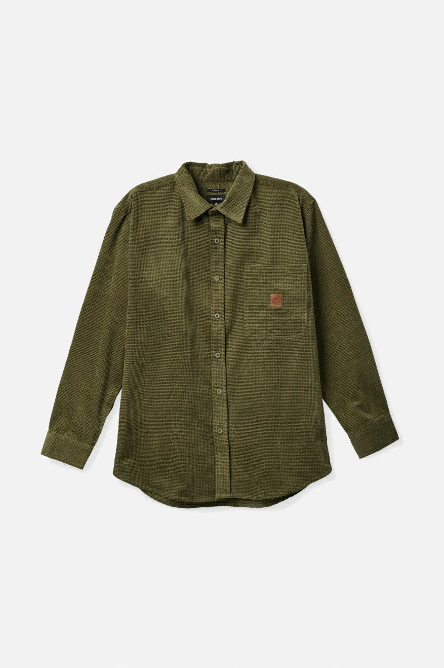 Porter L/S Waffle Corduroy - Military Olive