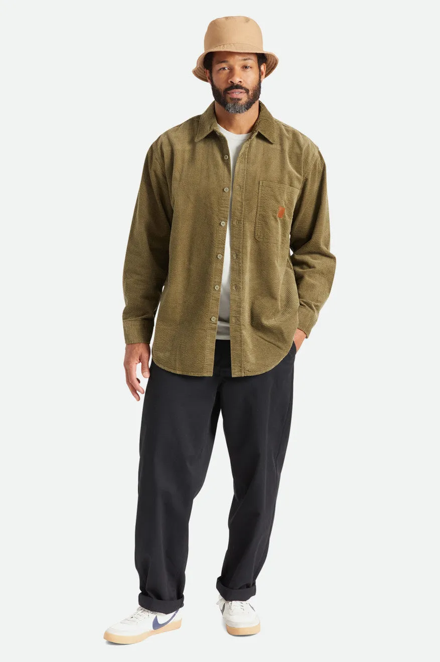 Porter L/S Waffle Corduroy - Military Olive