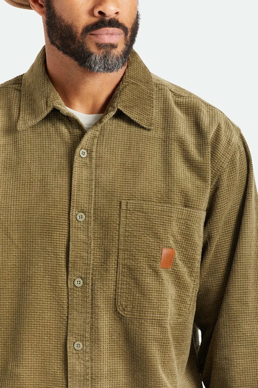 Porter L/S Waffle Corduroy - Military Olive