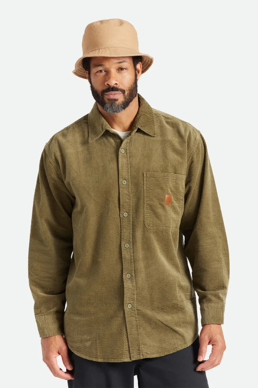 Porter L/S Waffle Corduroy - Military Olive