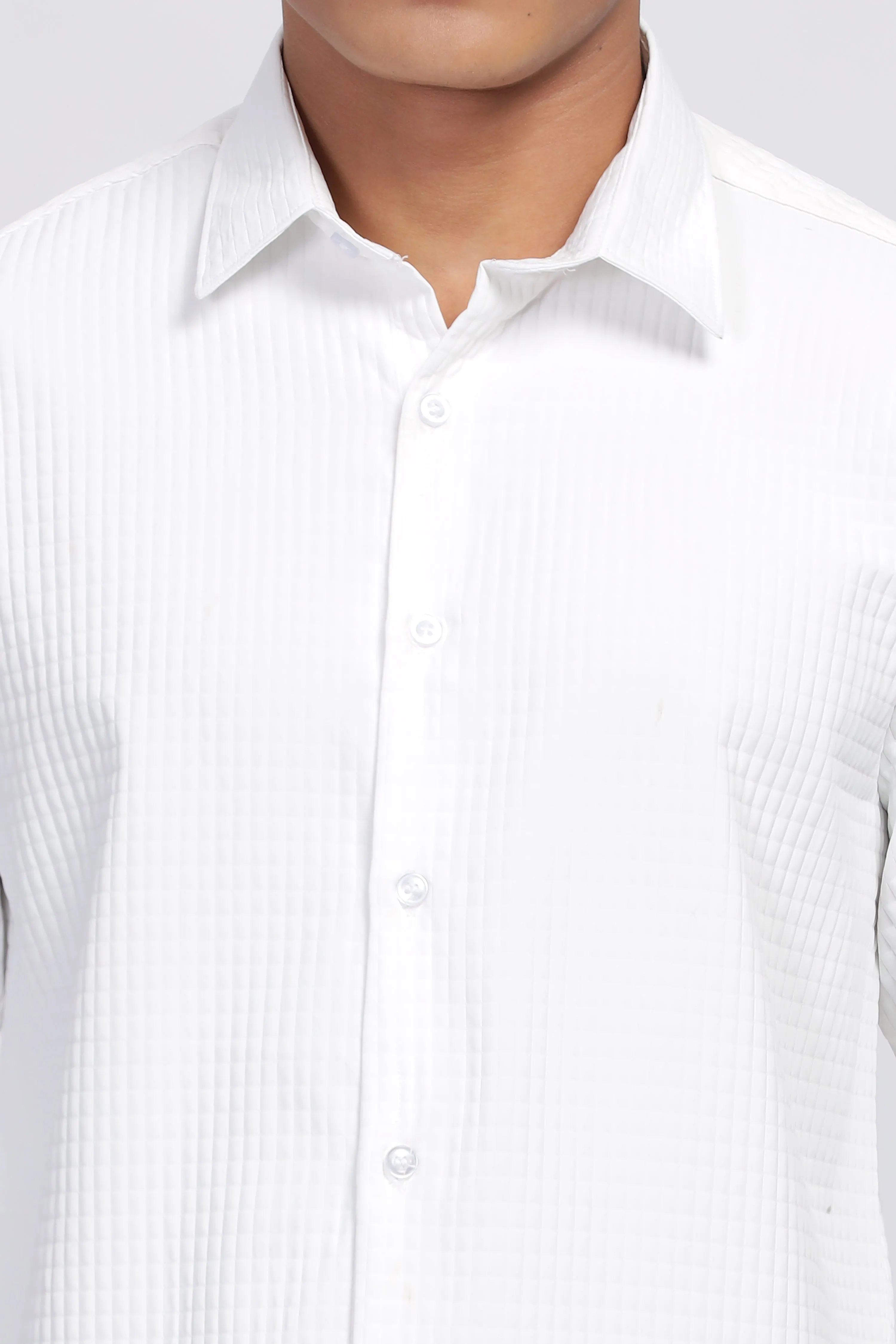 PUFFED WHITE CORDUROY SHIRT