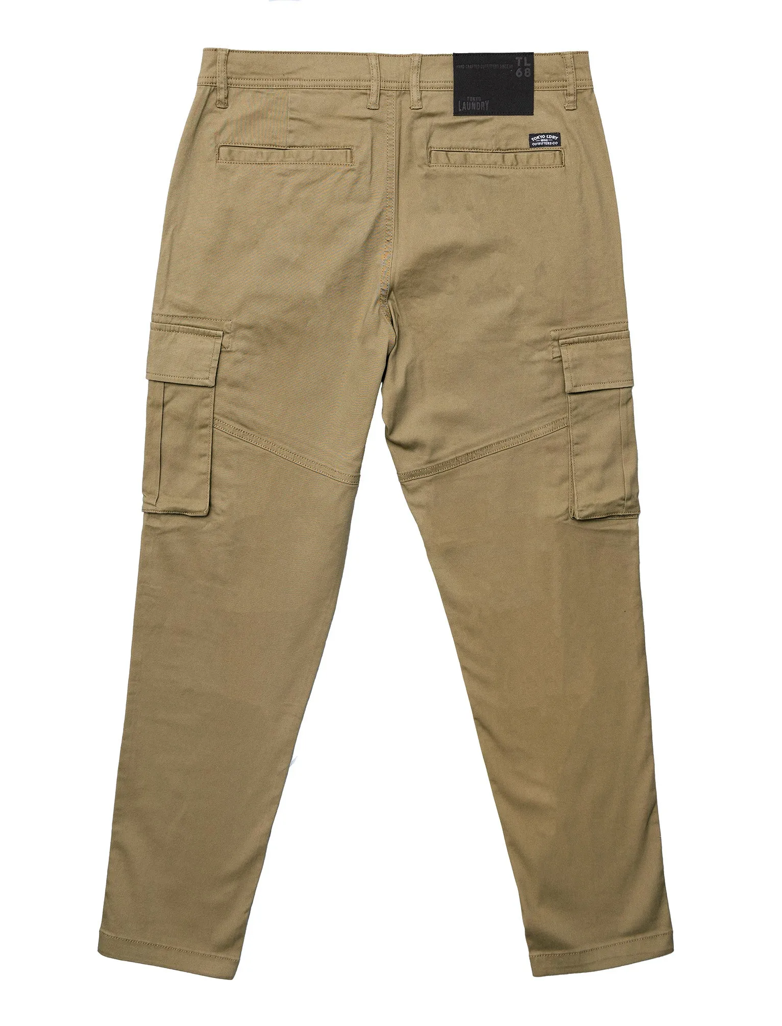 Ralston Stretch Cotton Twill Multi-Pocket Cargo Trousers In Chinchilla Stone - Tokyo Laundry