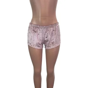 Rave Shorts - Dusty Pink Crushed Velvet