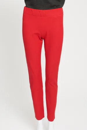 Red Gabardine Stretch Leggings