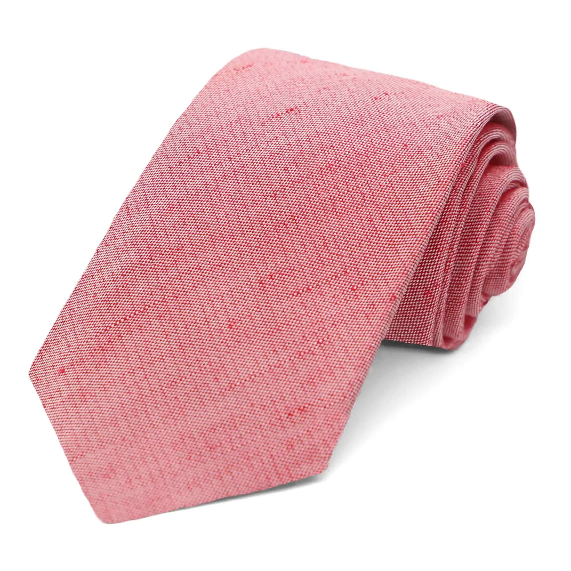 Red Regency Linen/Silk Narrow Necktie, 3" Width