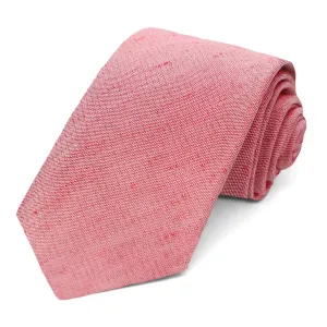 Red Regency Linen/Silk Narrow Necktie, 3" Width