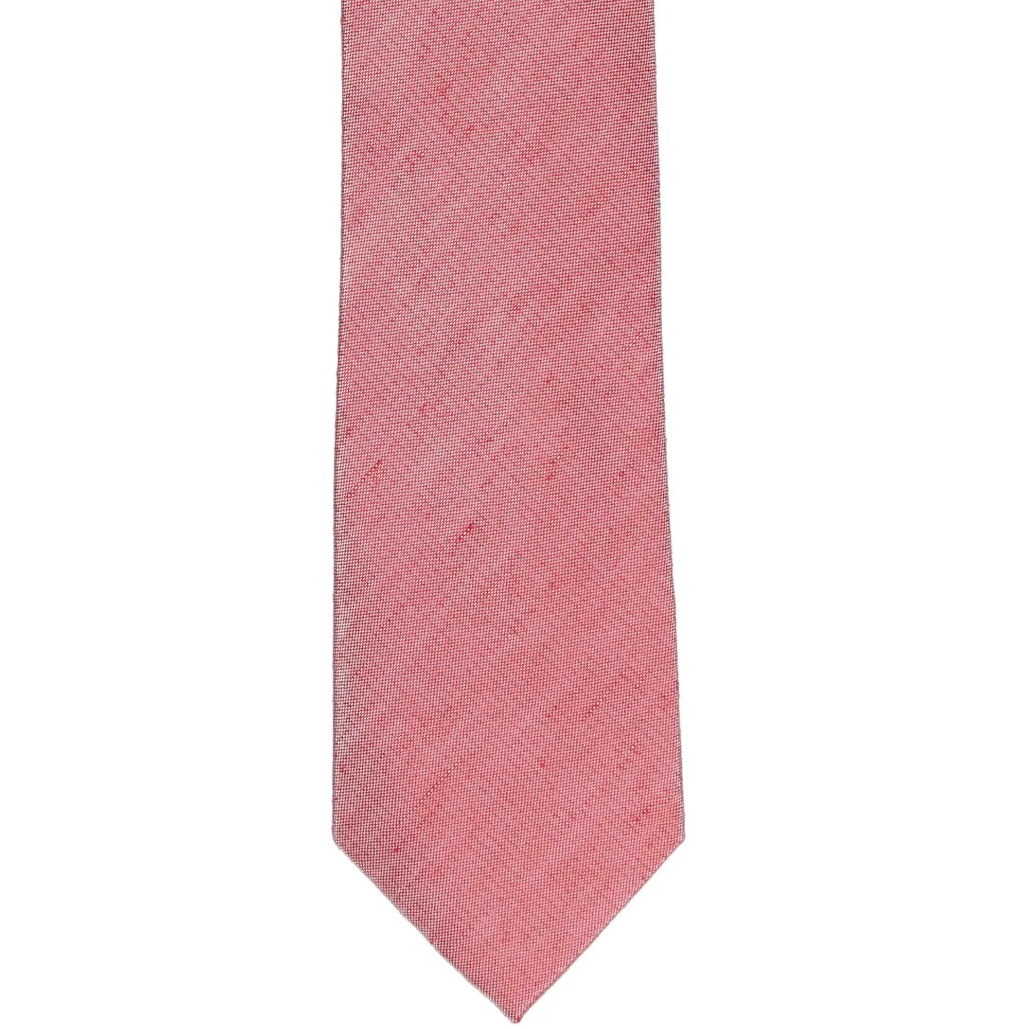 Red Regency Linen/Silk Narrow Necktie, 3" Width