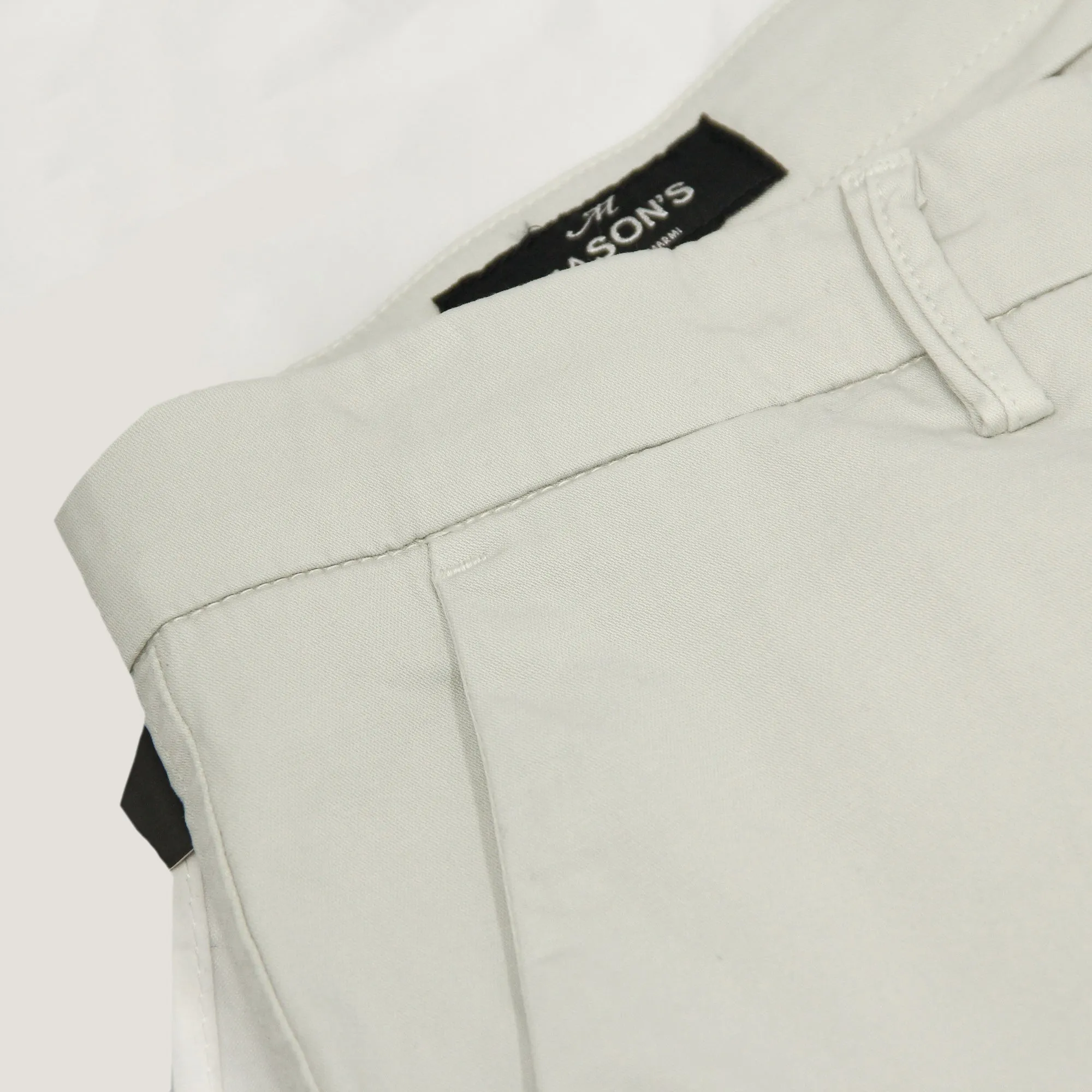 Sage Grey Stretch Cotton Chino Style Bermuda Shorts - Mason's