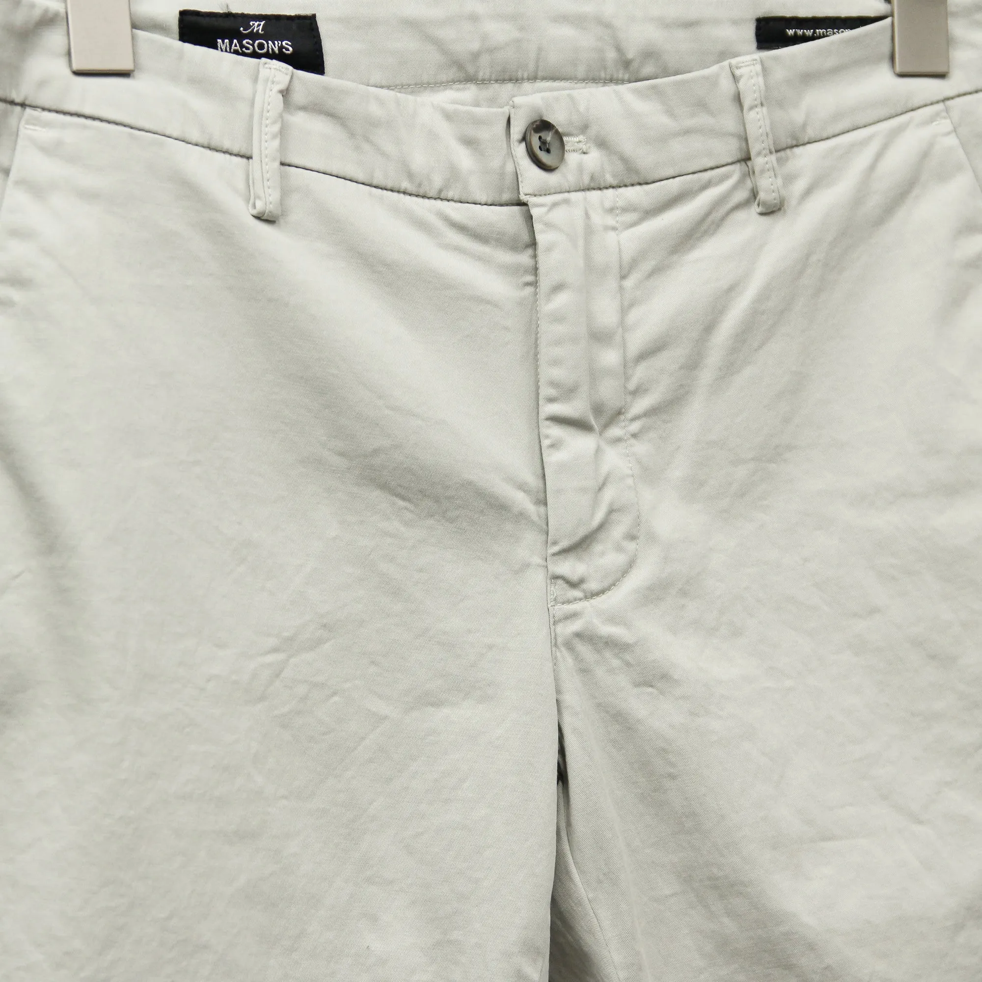 Sage Grey Stretch Cotton Chino Style Bermuda Shorts - Mason's