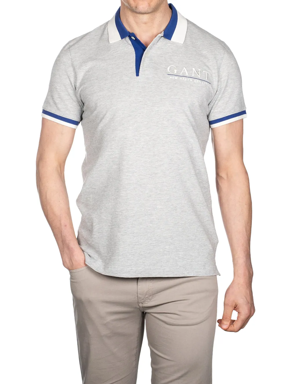 Sailing Pique Shortsleeve Rugger Light Grey Melange