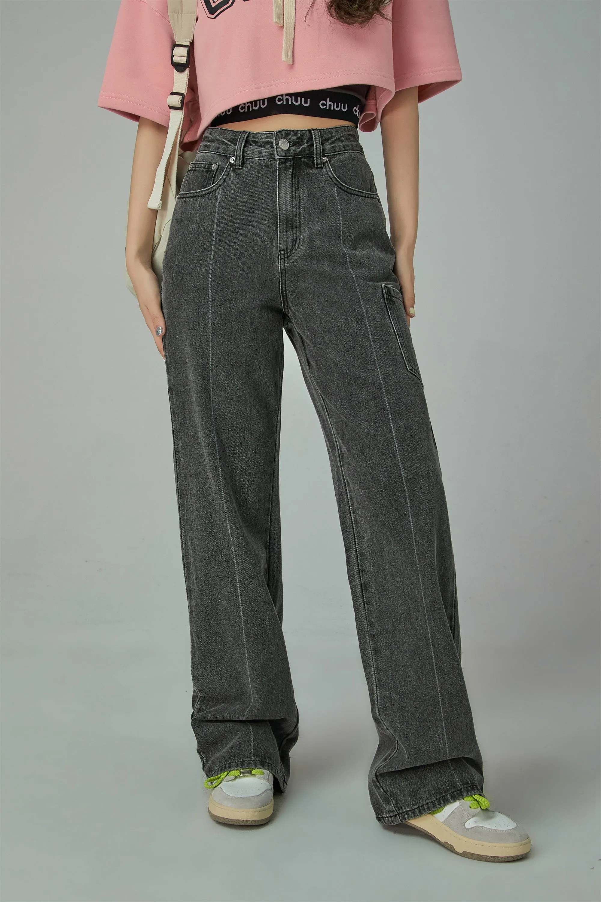 She Is Versatile Wide Pocket Jeans