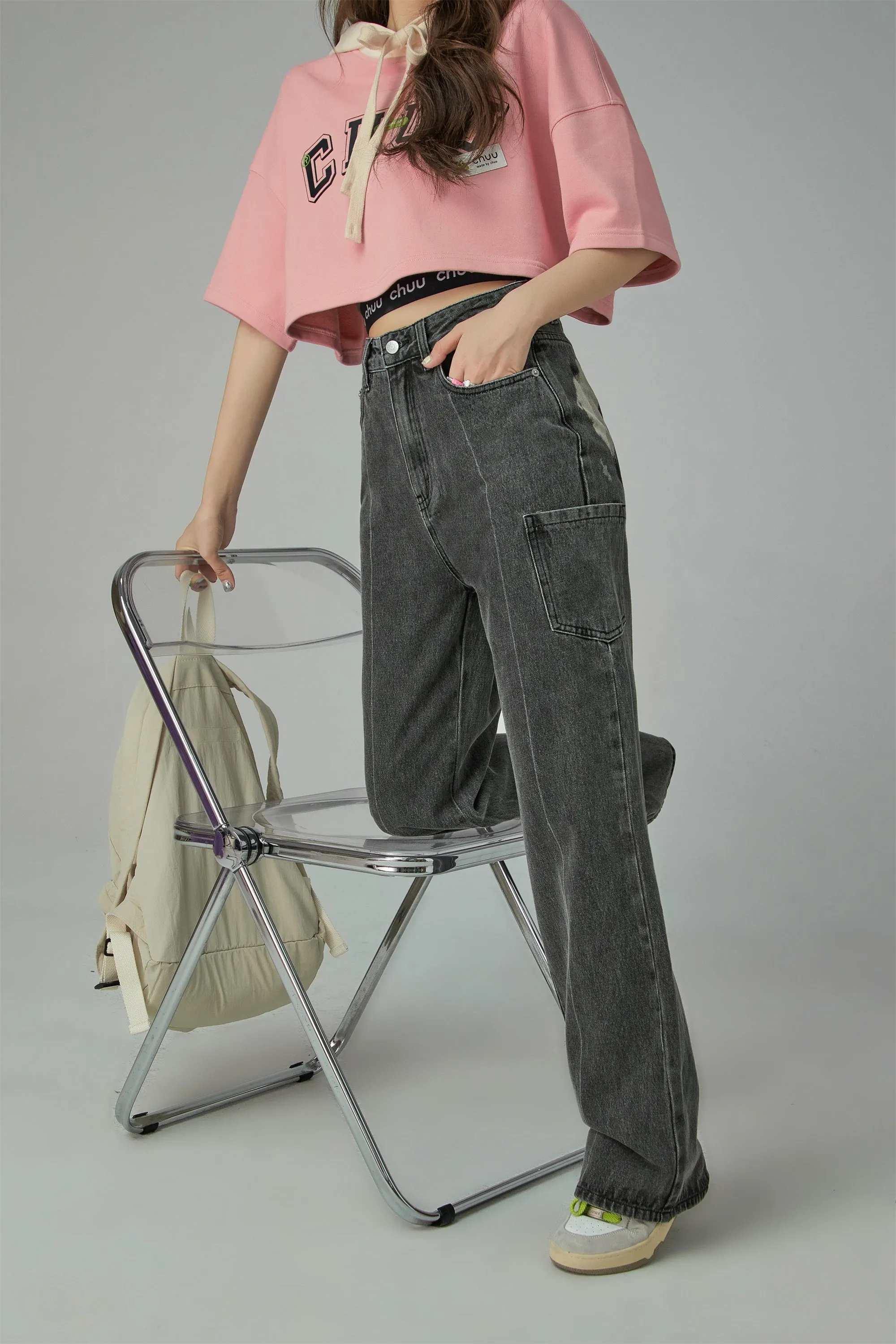 She Is Versatile Wide Pocket Jeans