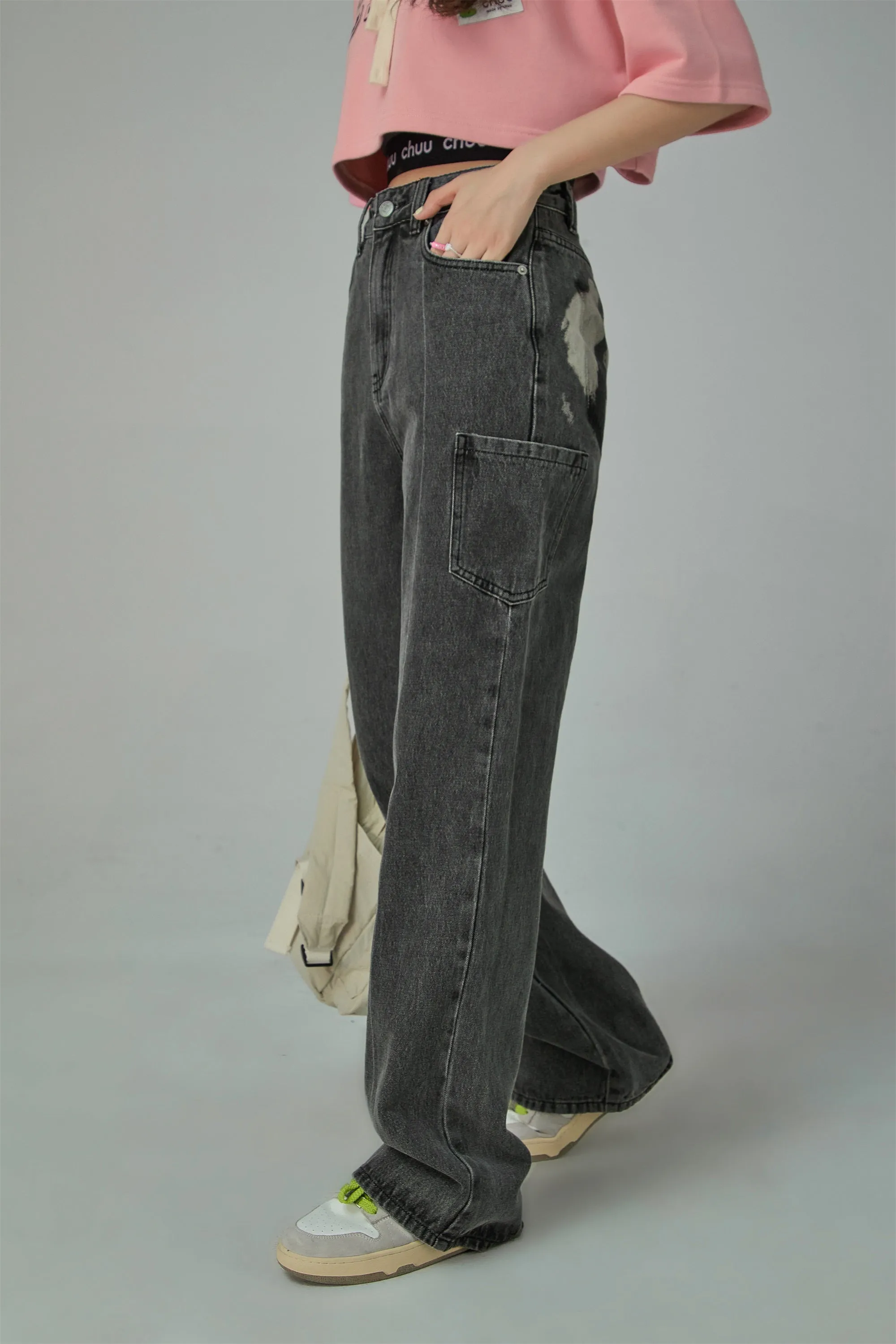 She Is Versatile Wide Pocket Jeans