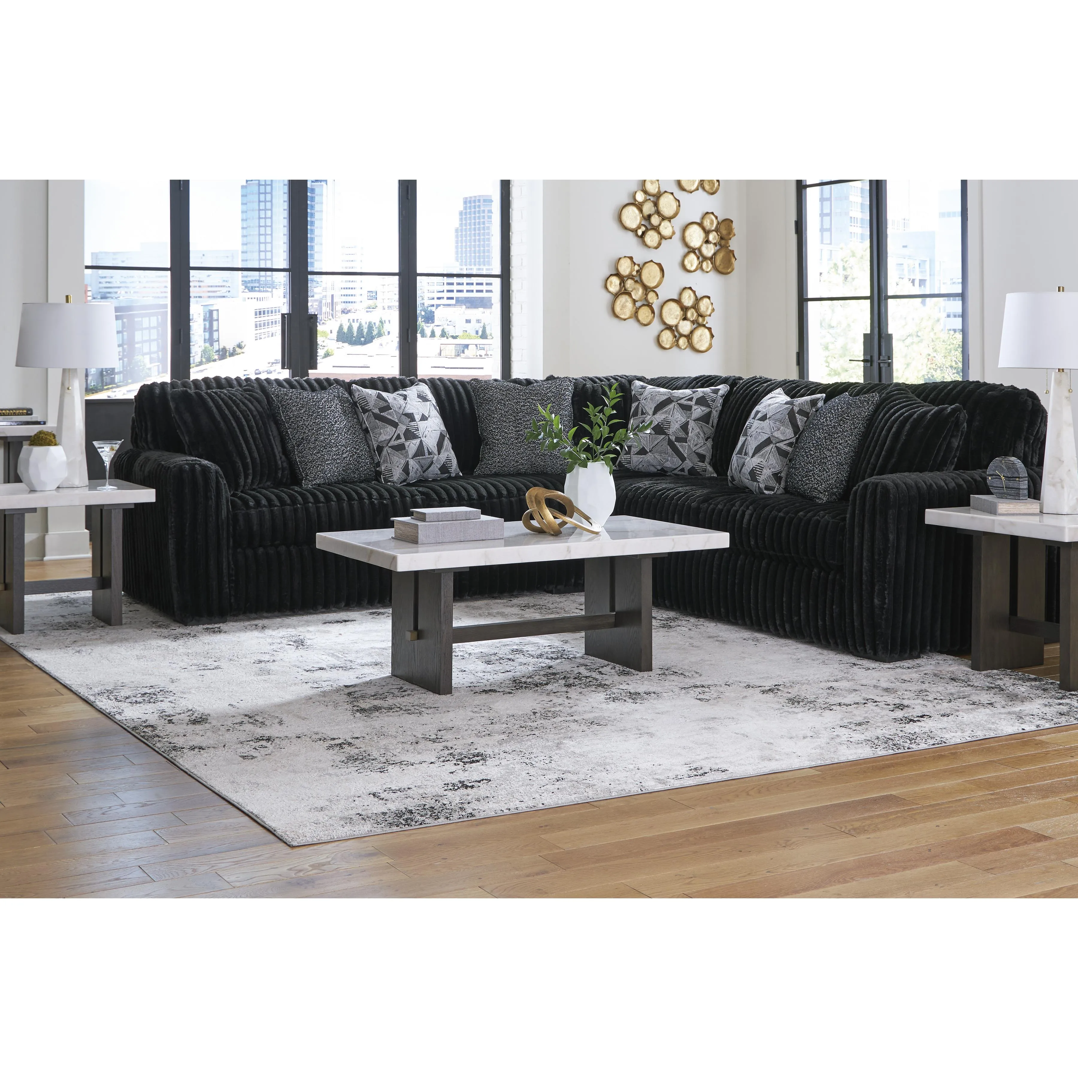 Signature Design by Ashley Midnight-Madness Fabric 3 pc Sectional 9810366/9810377/9810367