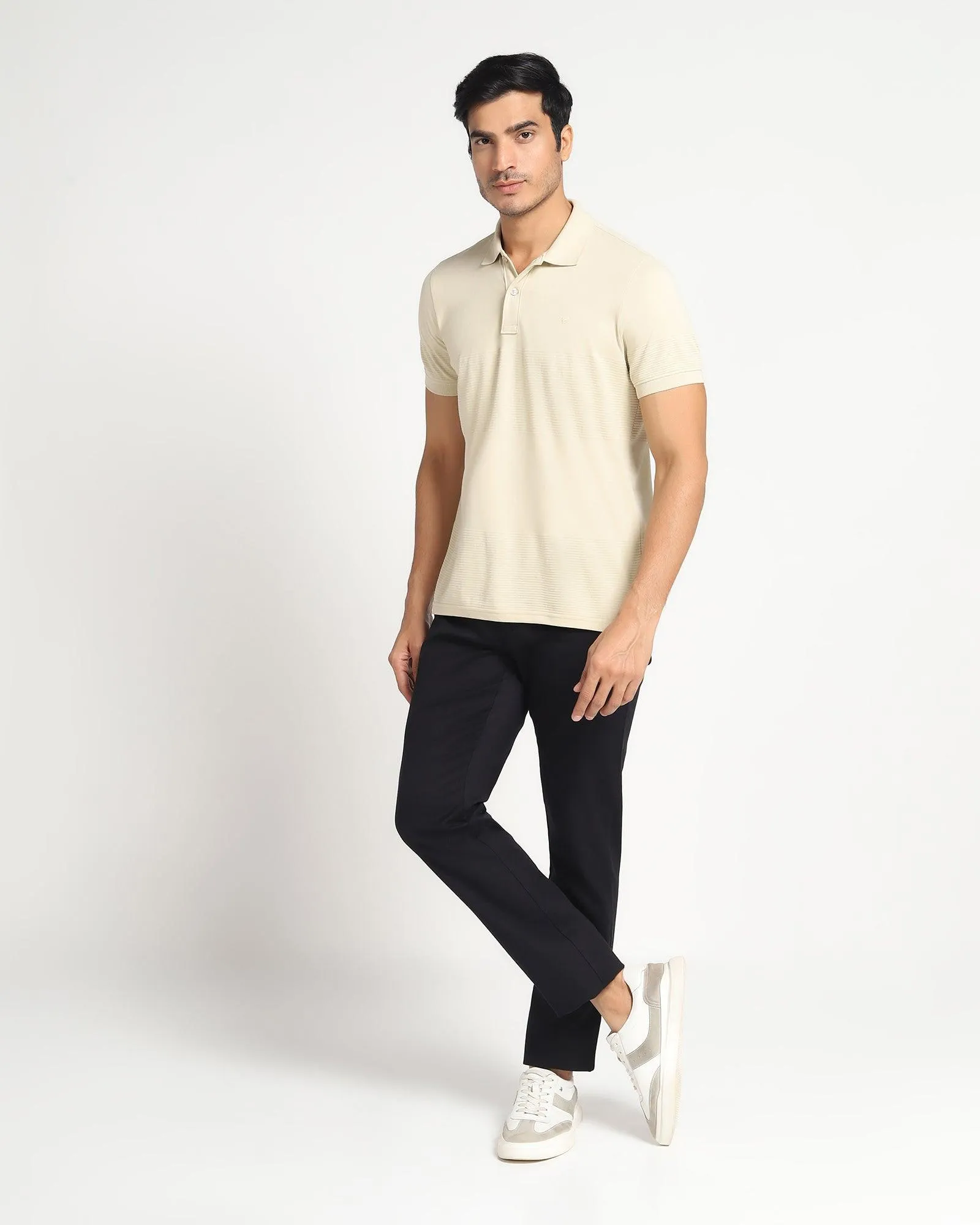 Slim Comfort B-95 Casual Black Textured Khakis - Prom