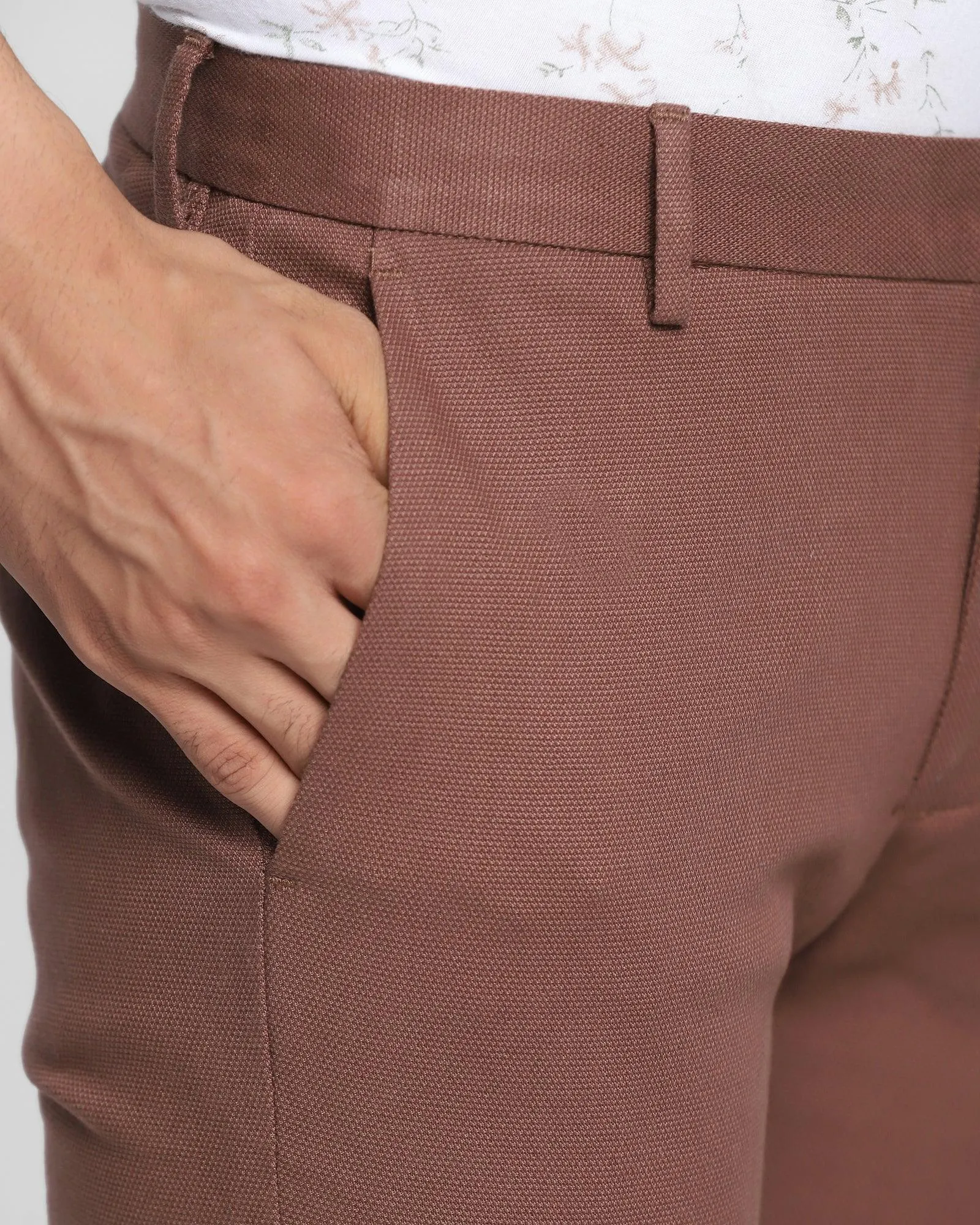 Slim Fit B-91 Casual Rust Solid Khakis - Canopus