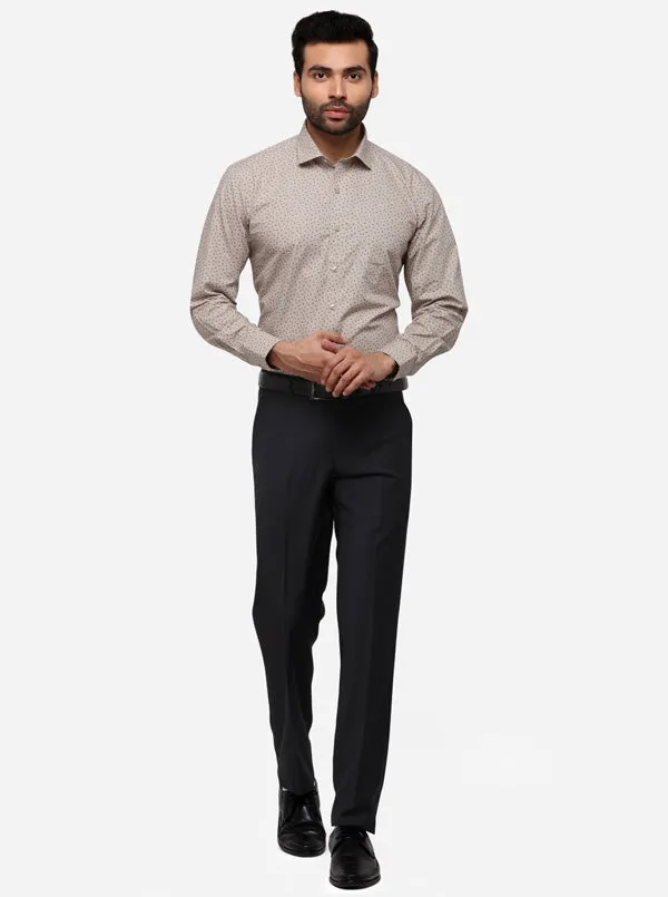 Steel Grey Slim Fit Solid Formal Trouser | Metal