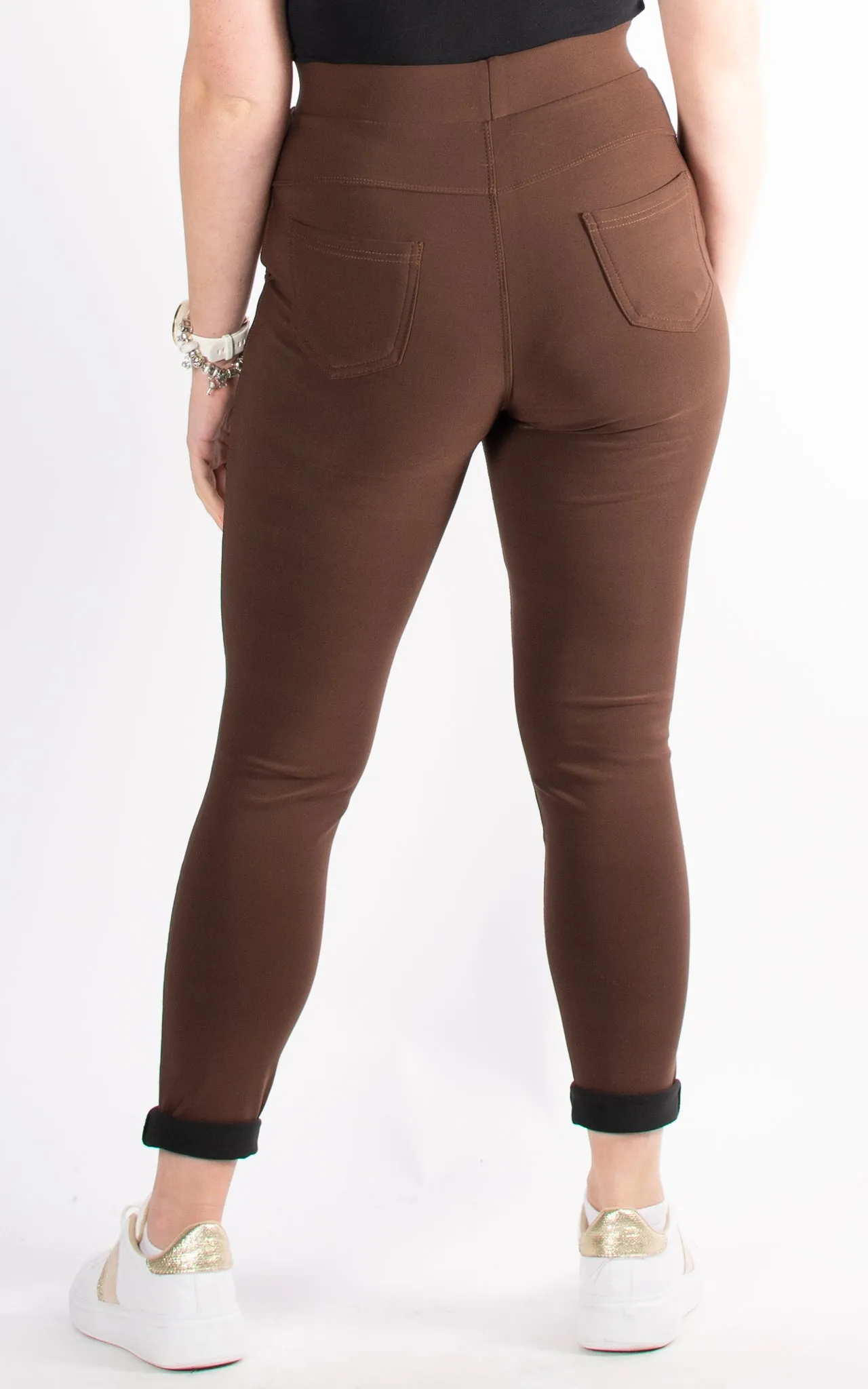 Stretch Pocket Trousers | Brown