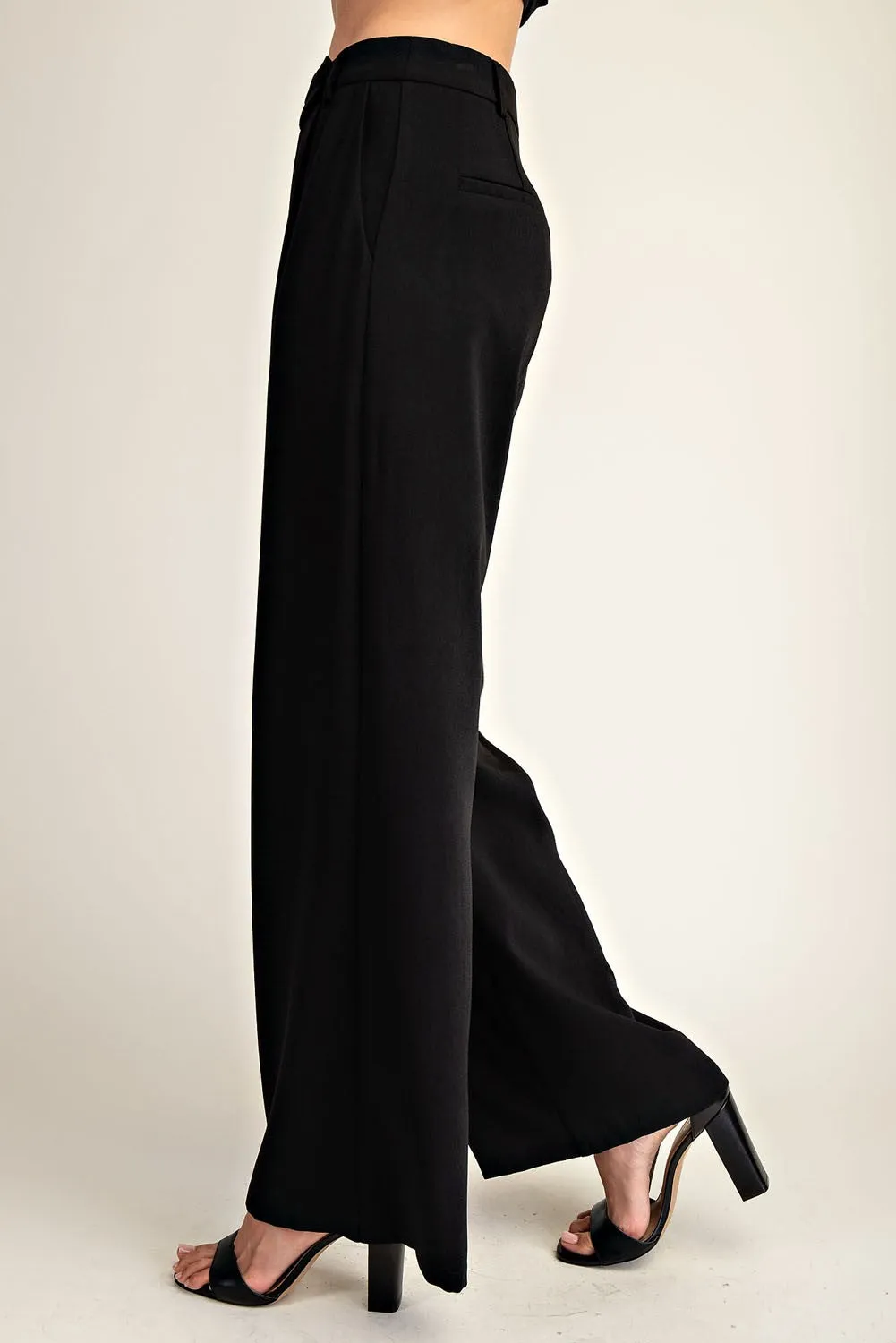 Stretch Woven Relaxed Straight Trousers