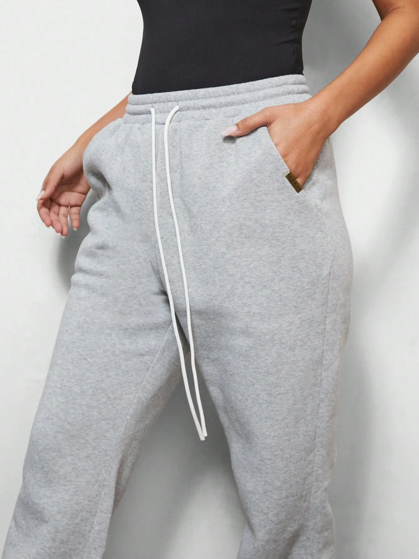 SUMWON WOMEN Straight Fit Pull On Jogger Sweatpants With Draw Cords