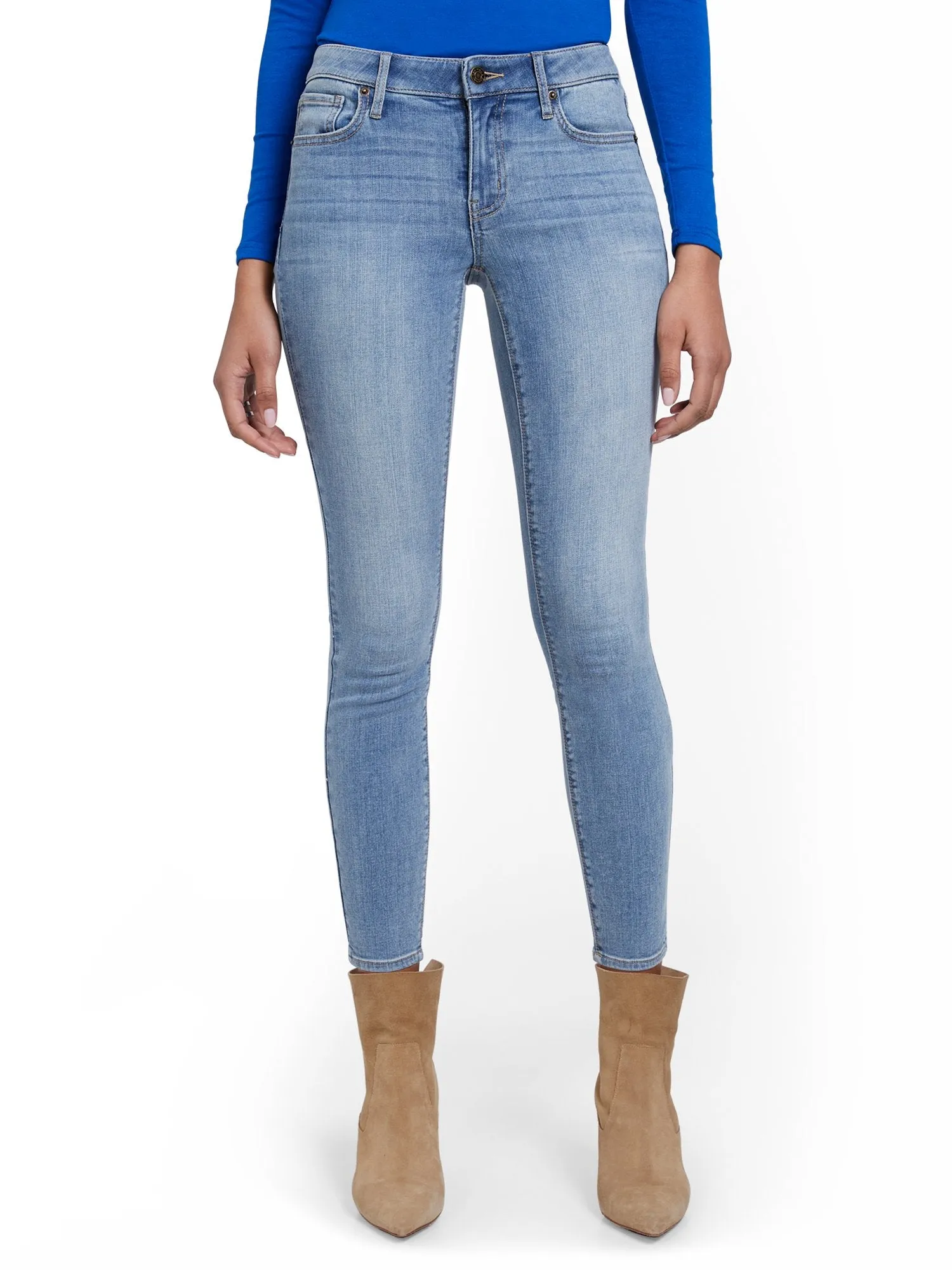 Tall Lexi Mid-Rise Super-Skinny Ankle Jeans - Blue Rock