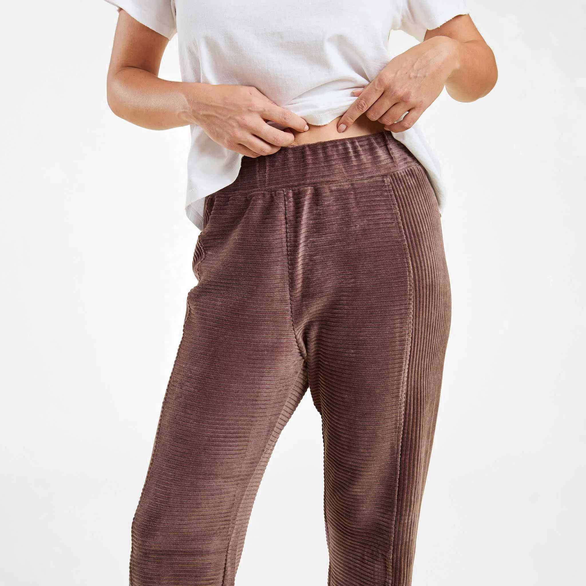 Textured Wide Leg Pant | Coffee