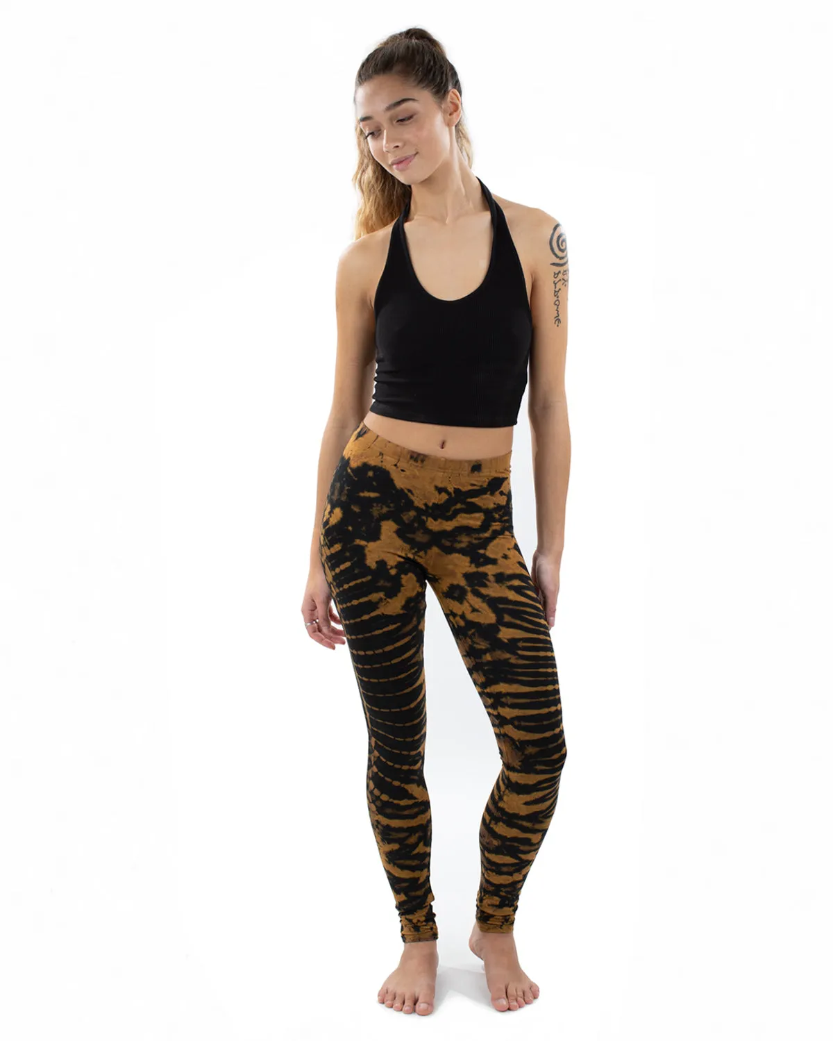 Tie Dye Leggings Brown/Black