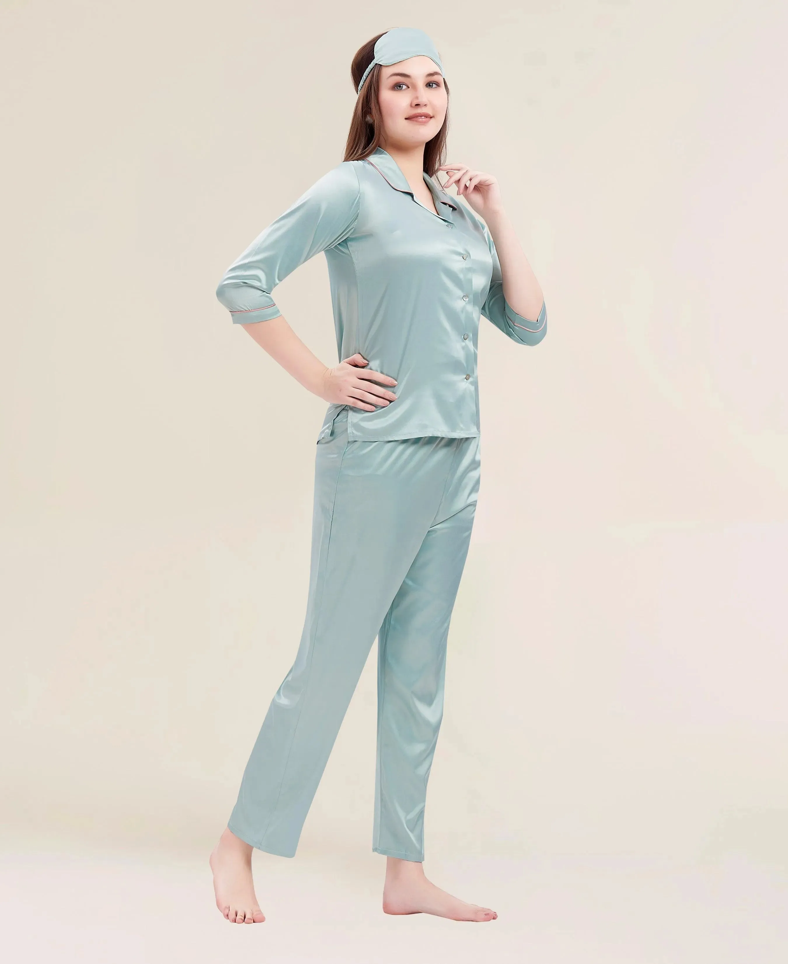 Velure Refined Blossy Satin Night Suit