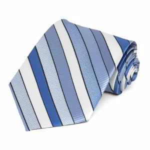 Wave Blue Douglas Striped Extra Long Necktie