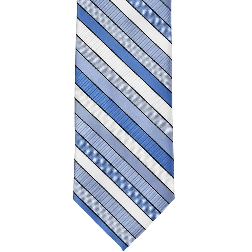 Wave Blue Douglas Striped Extra Long Necktie