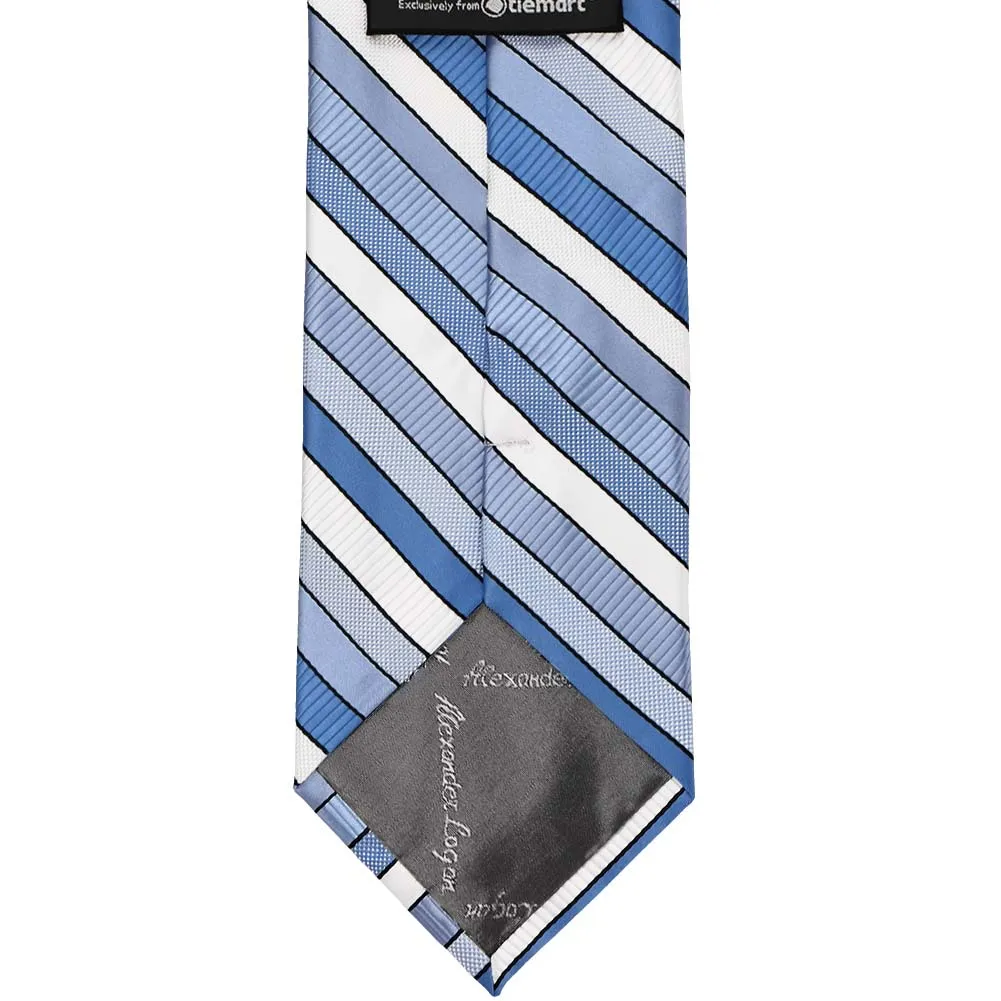 Wave Blue Douglas Striped Extra Long Necktie