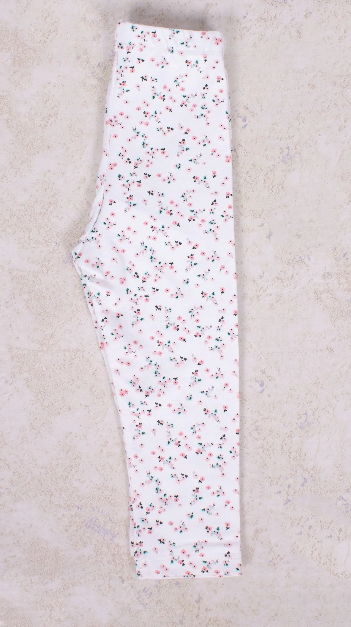 White Floral Leggings