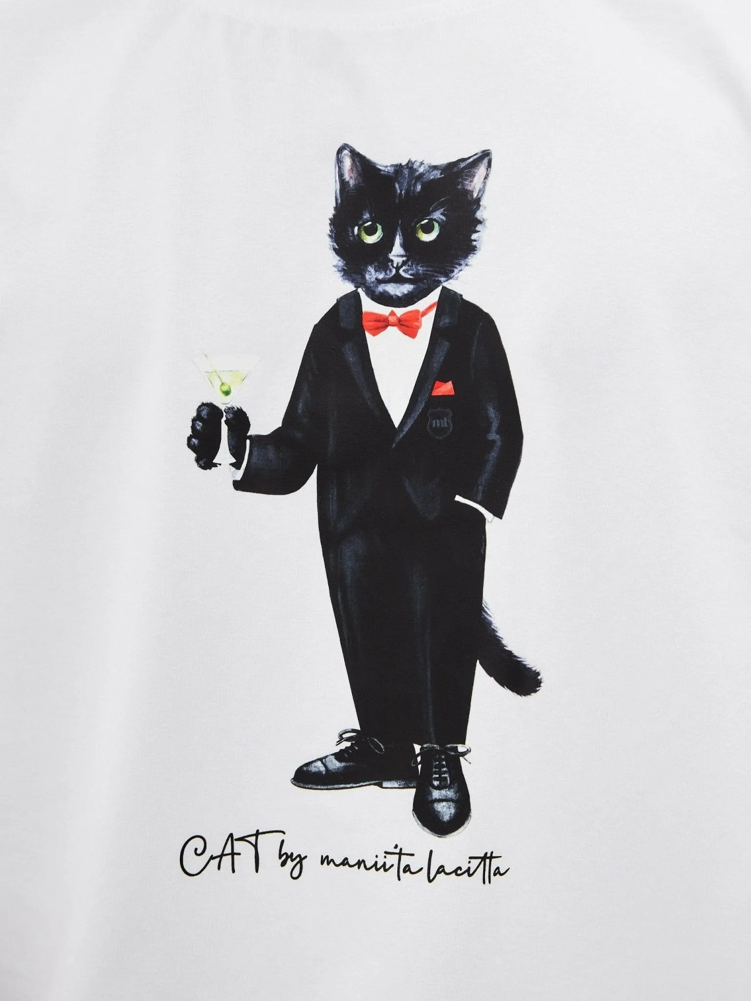 White Printed T-shirt DANDY CAT