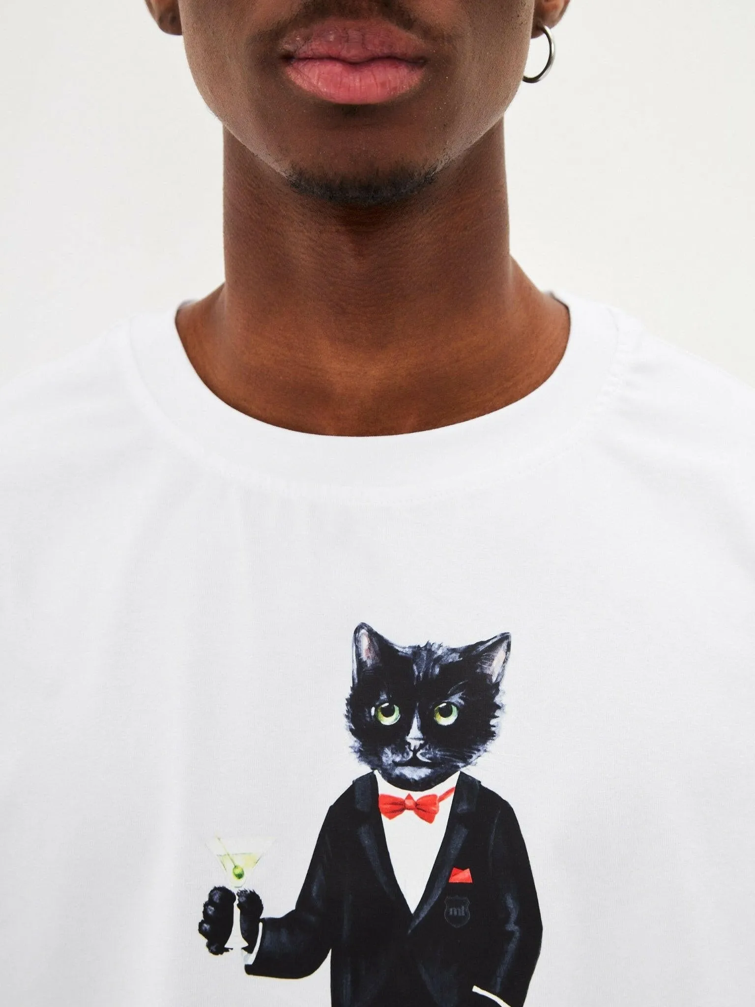 White Printed T-shirt DANDY CAT