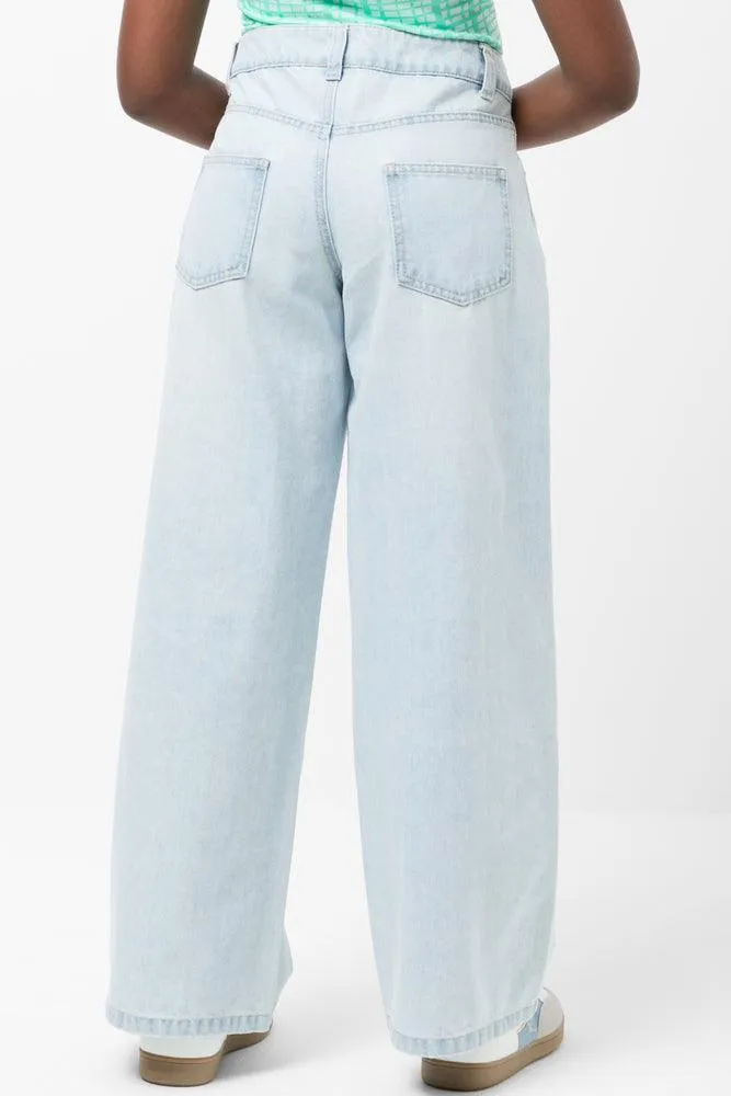 Wide Leg Denim Jeans Light Blue