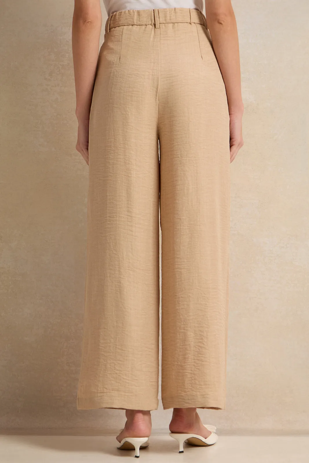 Women Beige Straight Fit Trousers