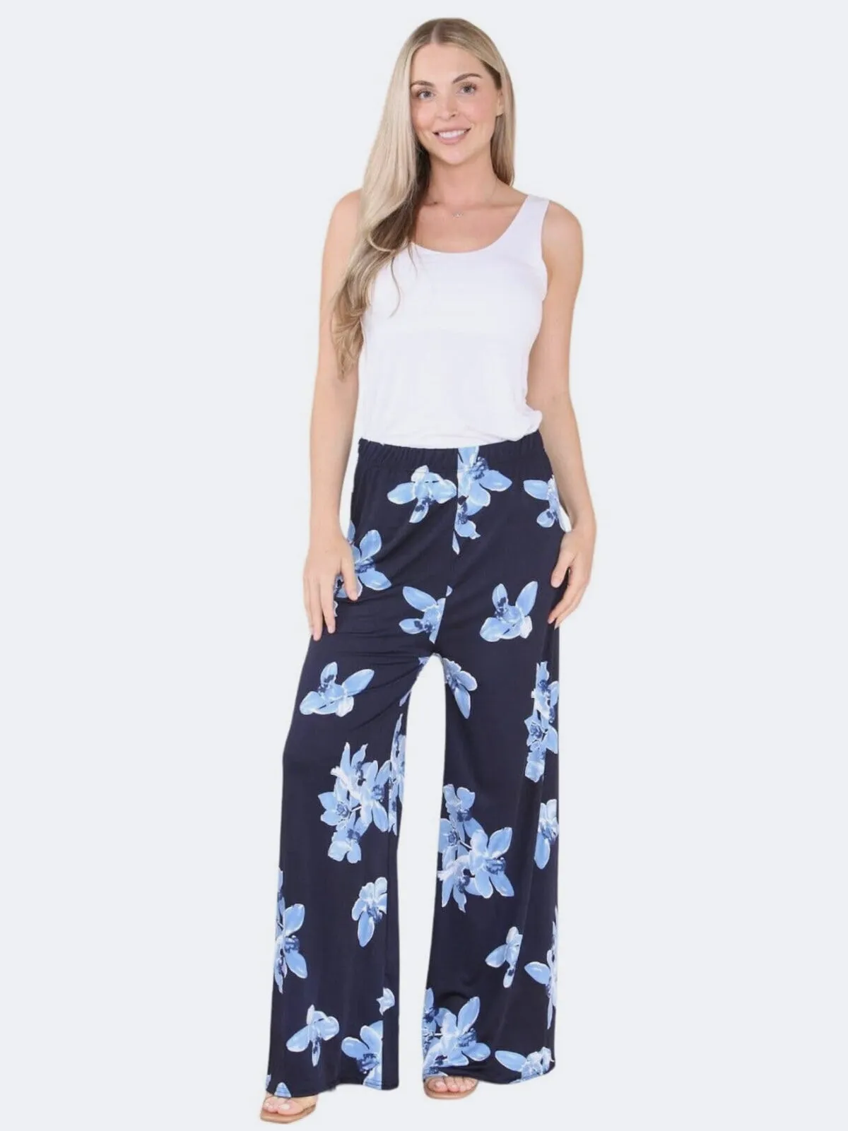 Women's Floral Paisley Print Wide Leg Palazzo Trousers