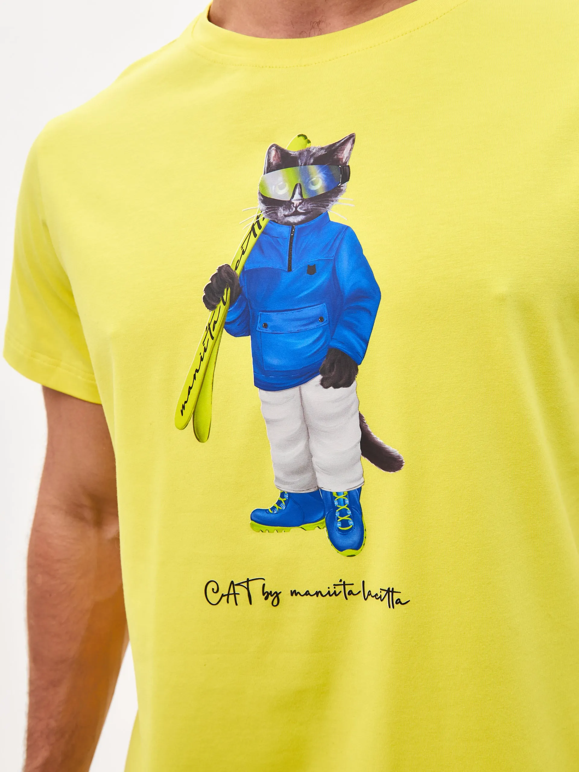 Yellow Printed T-shirt SKI CAT